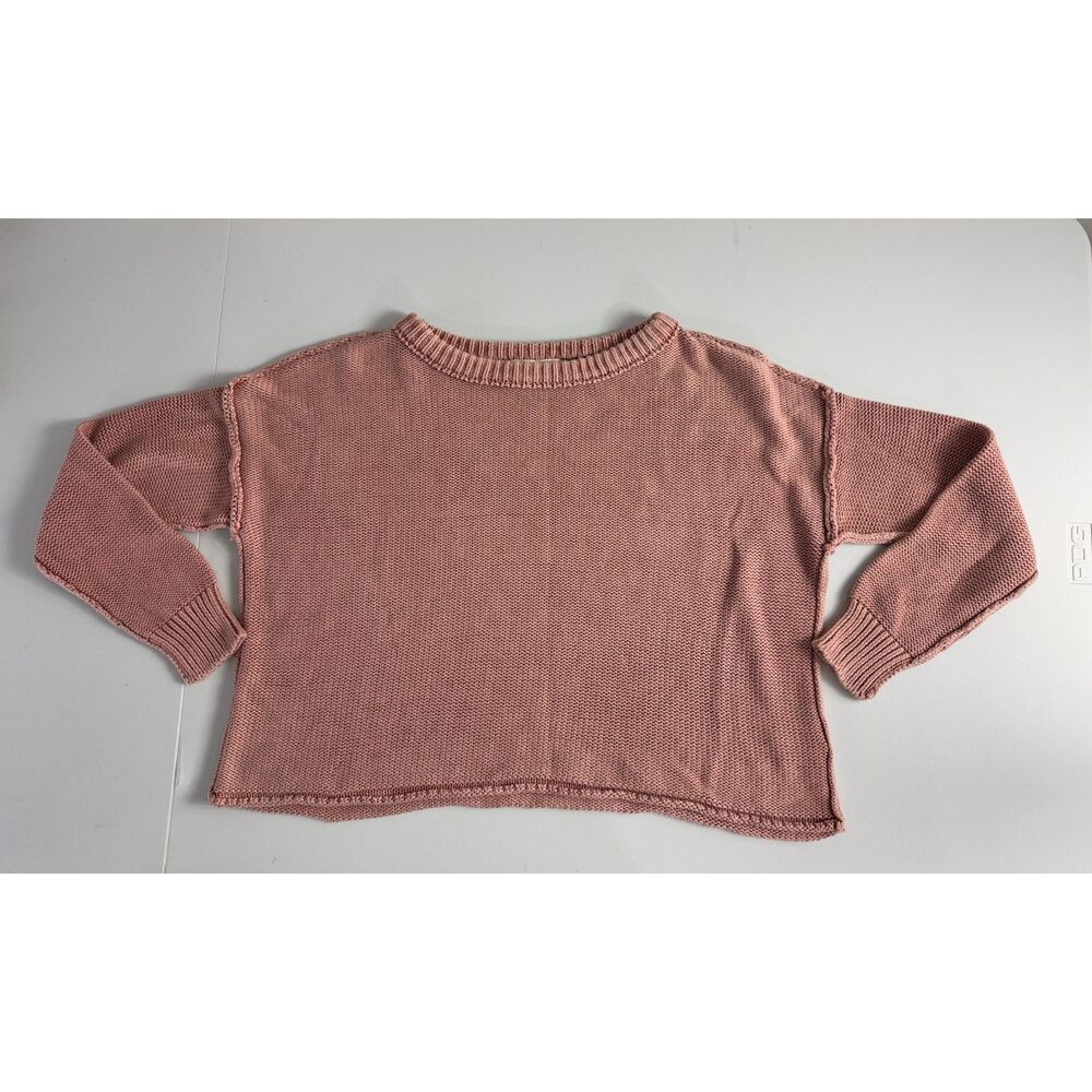 b.original by Shoe Fly Women's Pink Cropped Oversized Pullover Sweater Size S